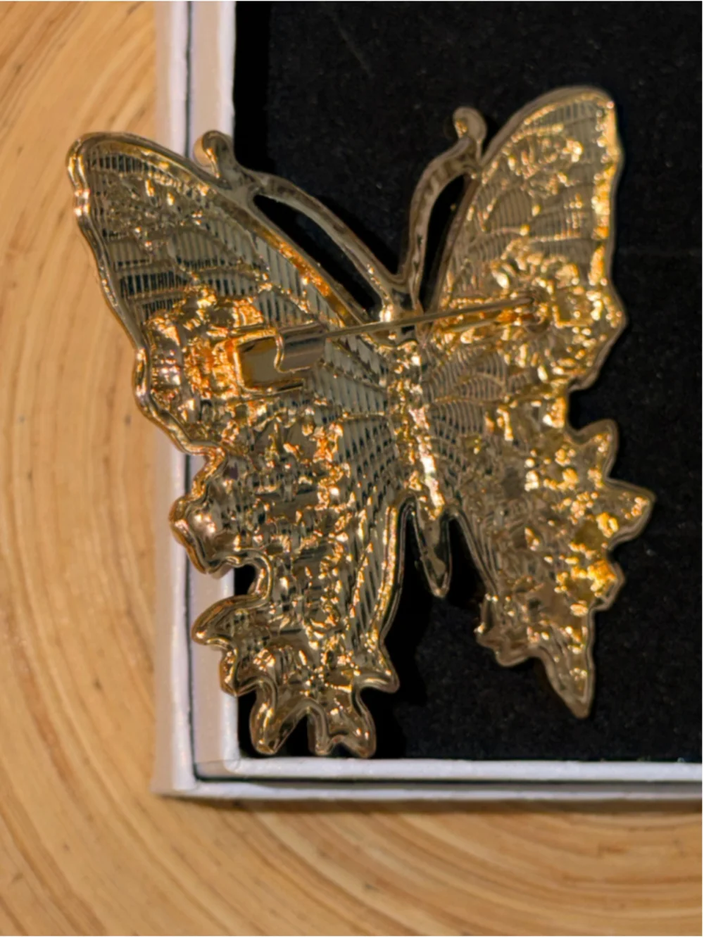 Women's Butterfly Brooch, Green & Pink